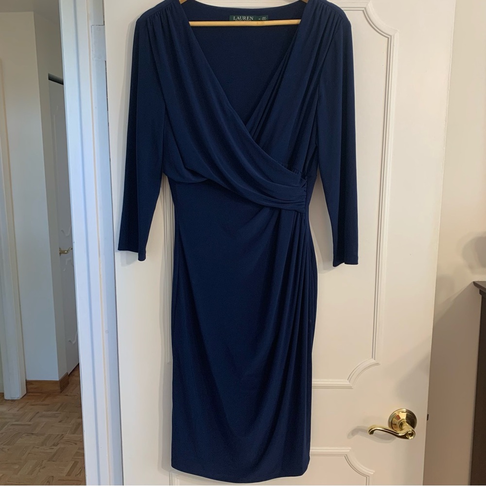 NWOT Ralph Lauren Deep Blue Long Sleeve Dress